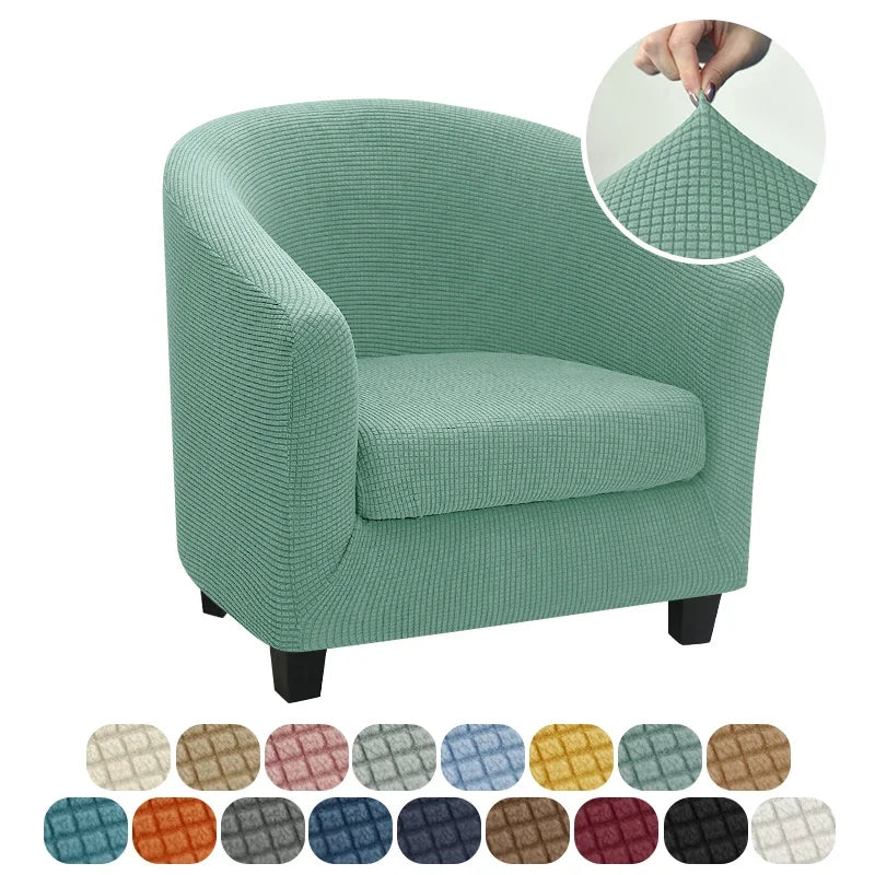 housse fauteuil moderne gris rose carreaux polyestère lavable printemps été salon
