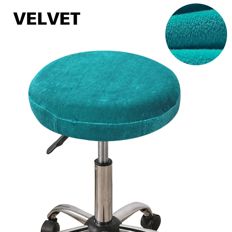 coussin tabouret velours bleu marine marron moderne élastique chair cover universel