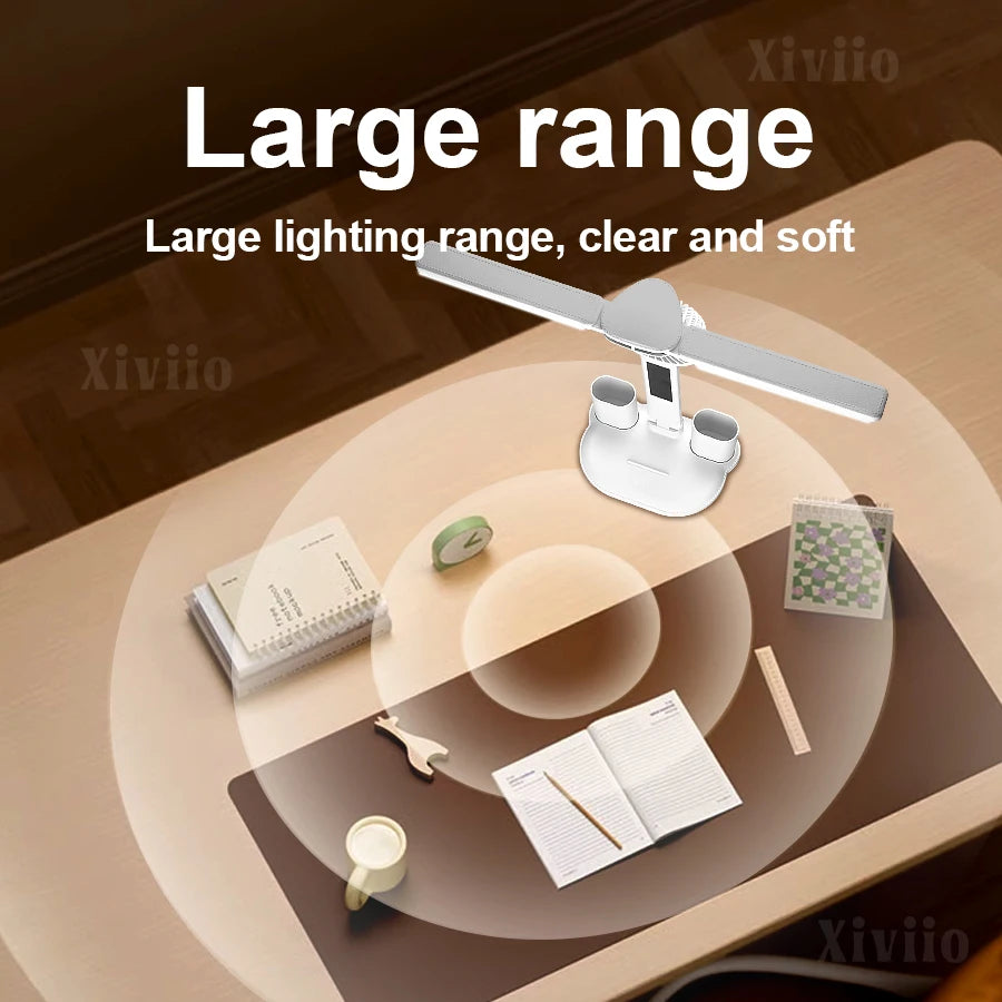 lampe rechargeable ventilateur écran led blanc moderne multifonction date heure