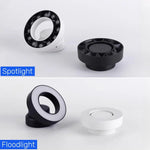 Spot lumineux anti éblouissement LED pliable noir blanc moderne monté surface