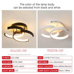 lampe moderne led annulaire noir blanc intensité variable télécommande contemporaine