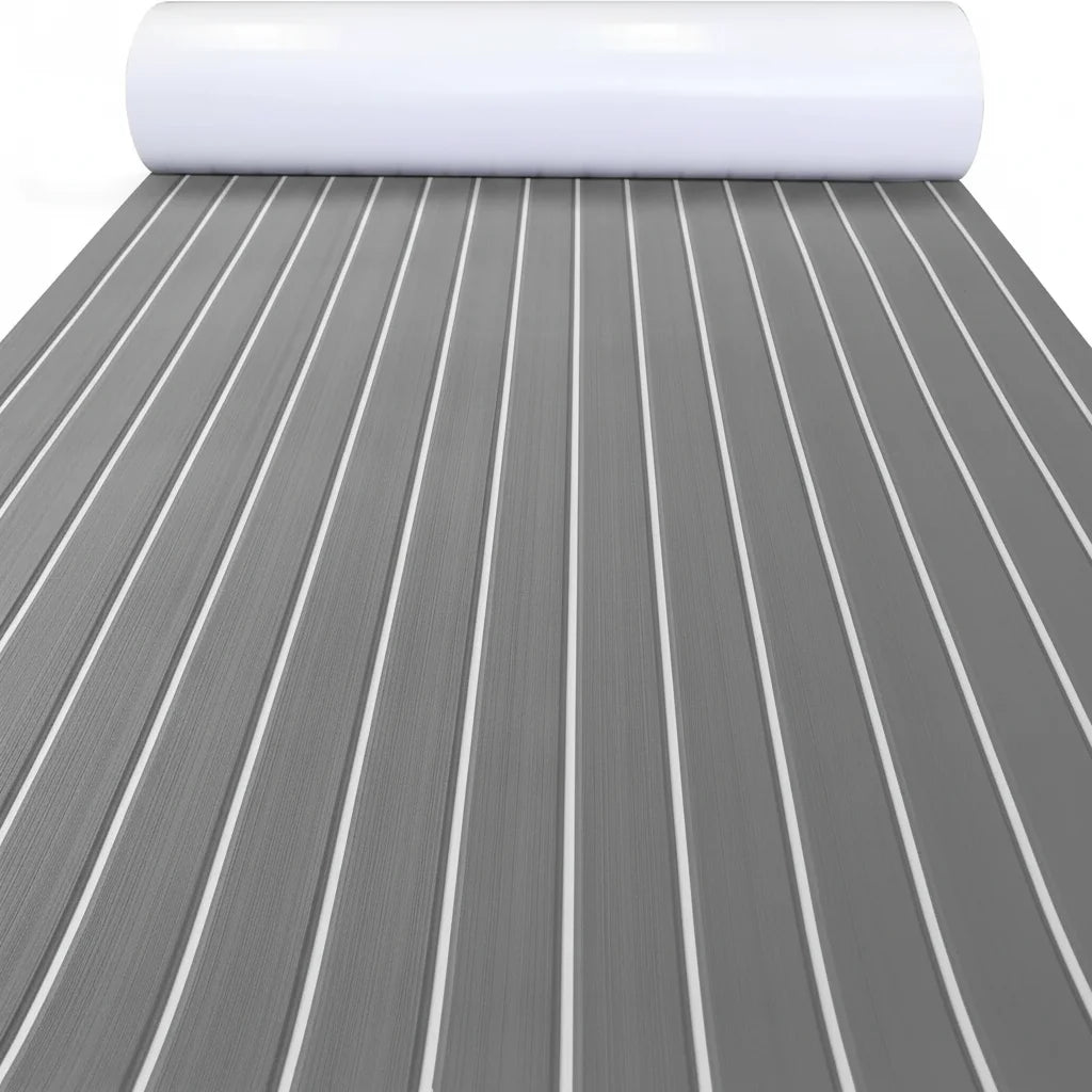 revêtement sol bateau mousse eva imitation teck antidérapant adhésif marron noir yacht