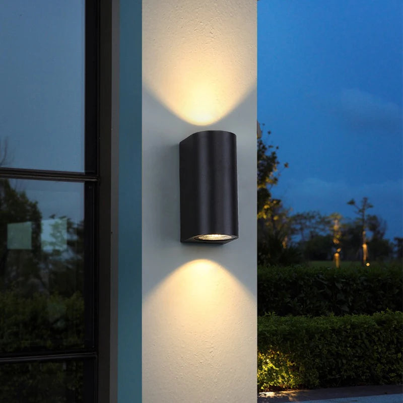 lampe murale led moderne double tête ip65 étanche noir haute basse luminosité