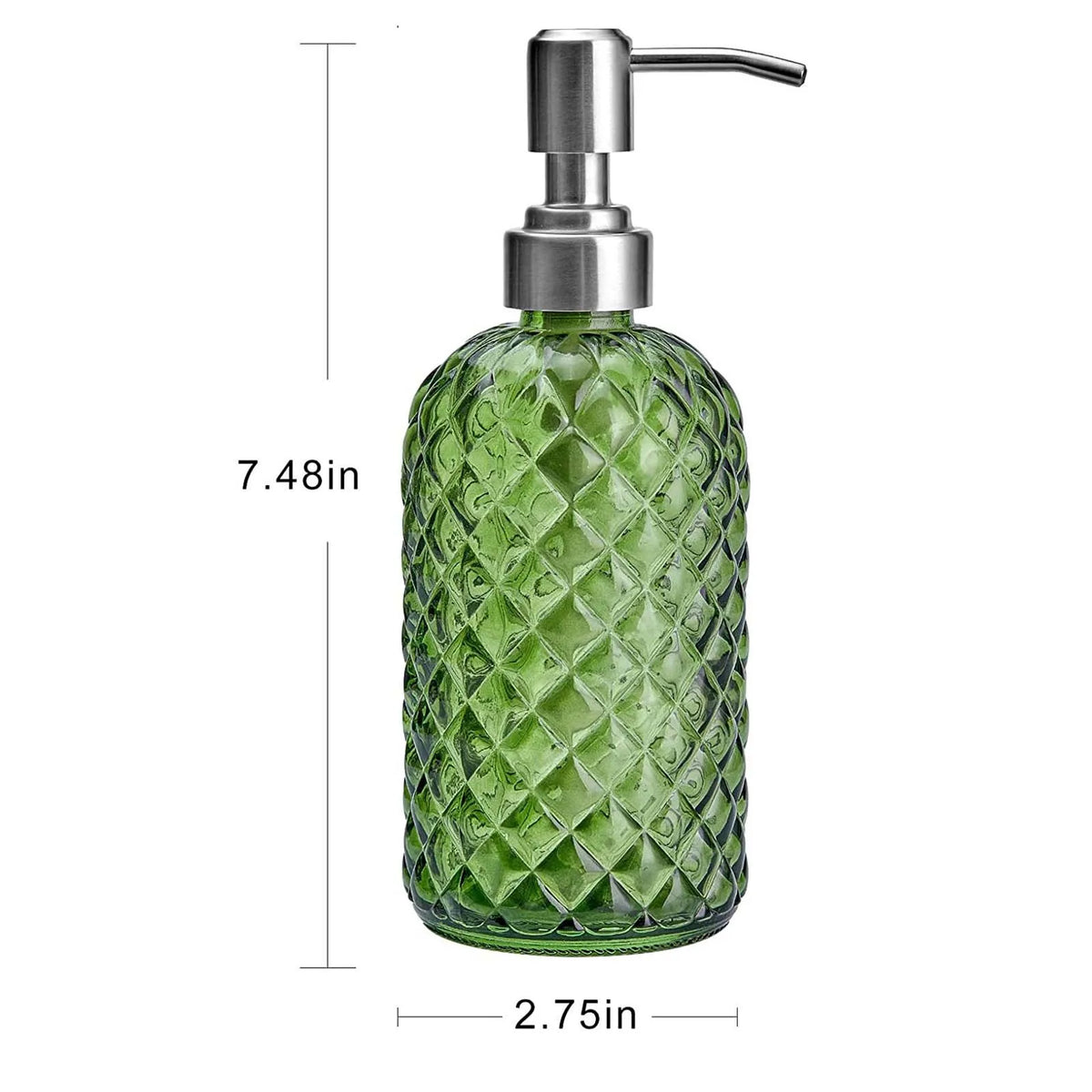 distributeur savon liquide verre transparent moderne bleu vert orange gris rechargeable comptoir salle bains