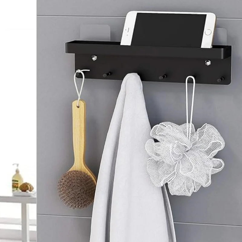 porte clés mural porte sacs crochets vis fixation moderne noir pvc organisateur