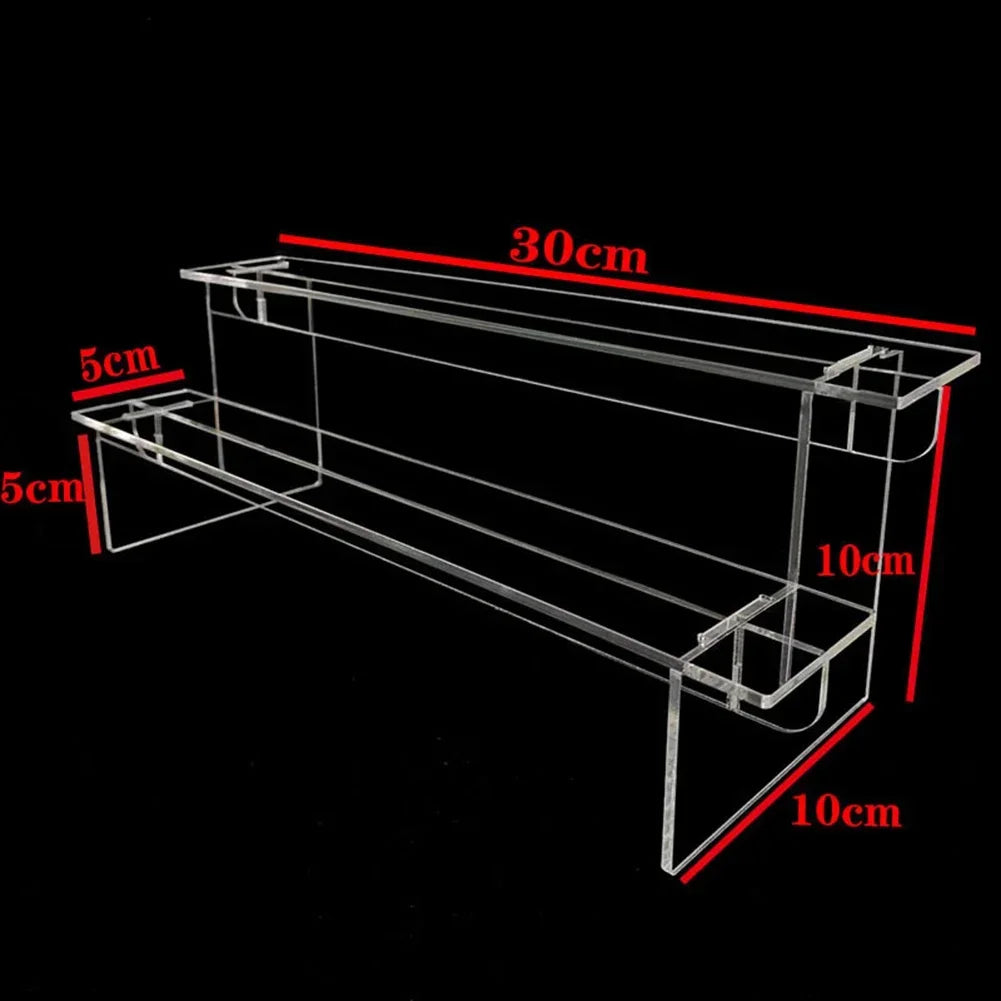 étagère murale transparente moderne niveaux fixations rangement articles divers plastique