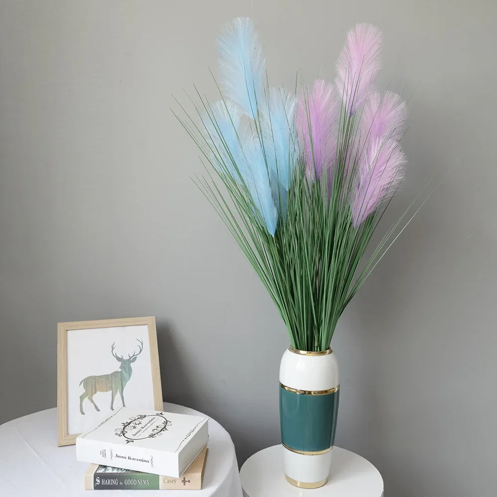 décoration intérieure plumes artificielles blanc vert bleu rose beige naturel opaque maison fête anniversaire