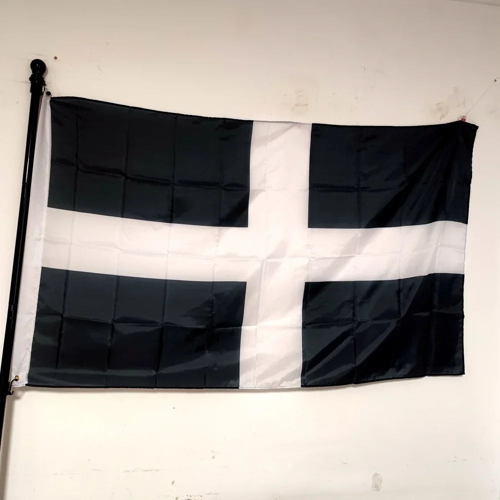 drapeau noir blanc croix décoration intérieure polyester classique accrochage