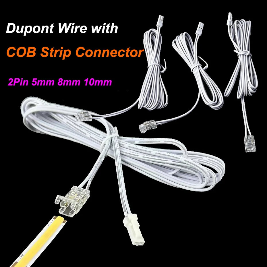 câble extension dupont connecteur cob 24v blanc moderne 2m 5mm 8mm 10mm lisse certification