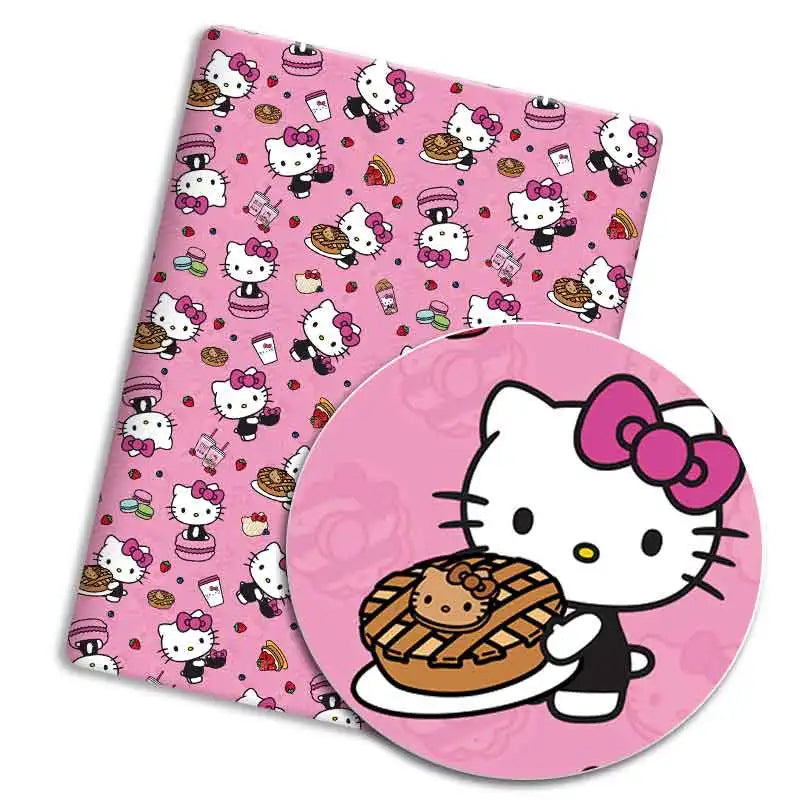 protège carte imprimé hello kitty coton polyester résistant fruits gâteaux cartoon