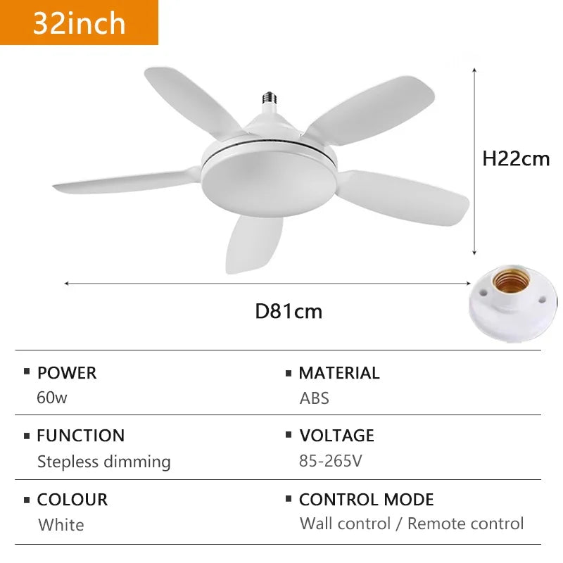ventilateur moderne blanc lumière led télécommande fixations silencieux variateur intensité