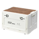 boîte rangement camping blanc bois pratique moderne empilable poignées grande capacité servant