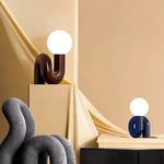 lampe table moderne rouge bleu blanc rose ampoules led verre dépoli italien basse consommation