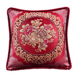 taie d'oreiller polyester broderies florales beige rouge bleu clair marron gris maison hospitalière élégante