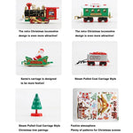 Train électrique en action avec lumières de Noël