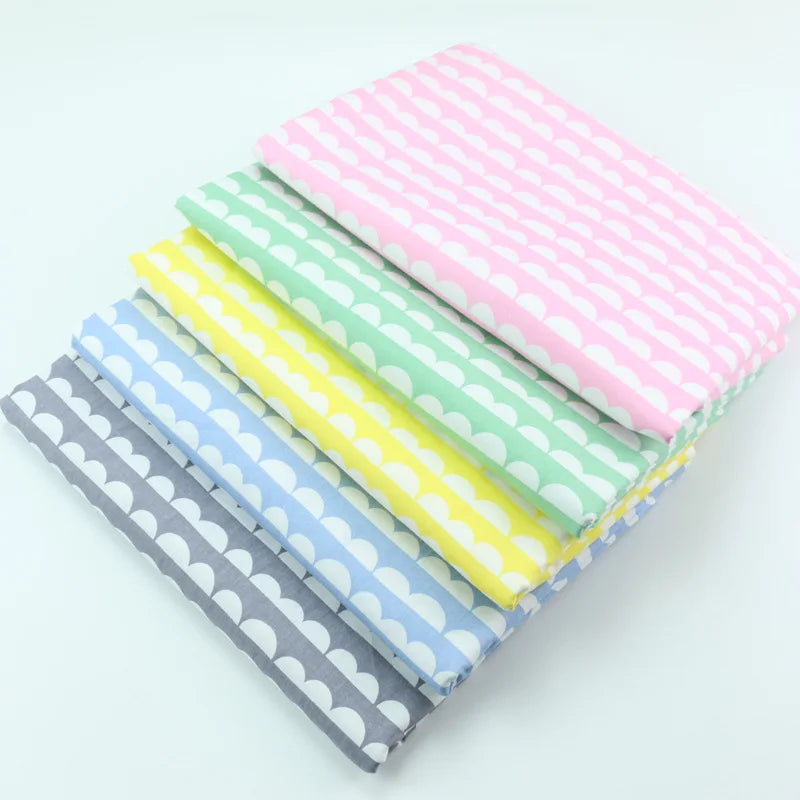 tissu coton imprimé demi cercles couleurs vives moderne graphique pliable opaque artisanal bricolage popeline