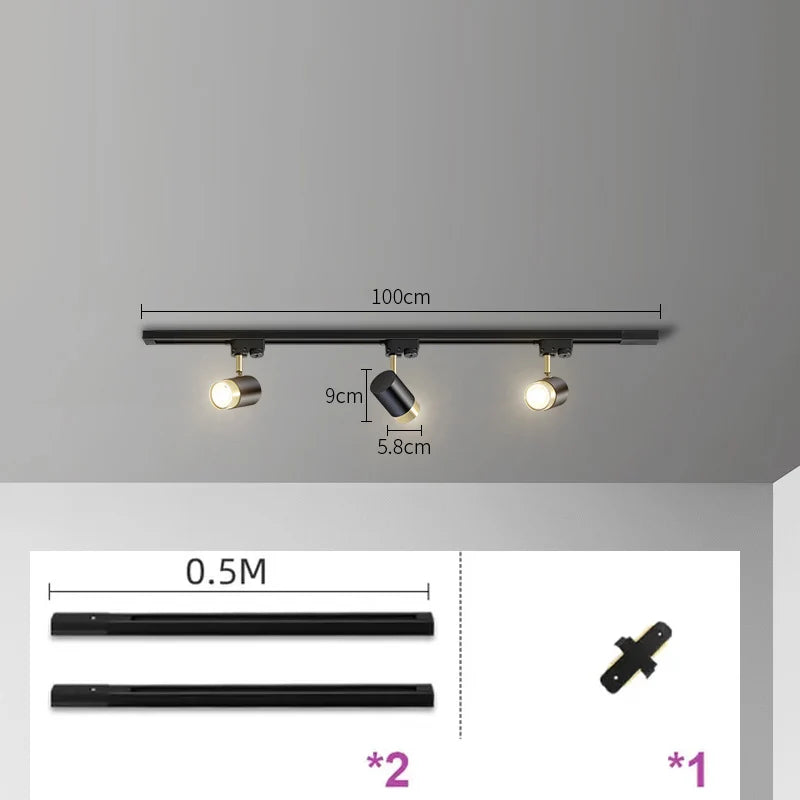 spots led gu10 réglables moderne noir doré brillantsintérieur chambre salon