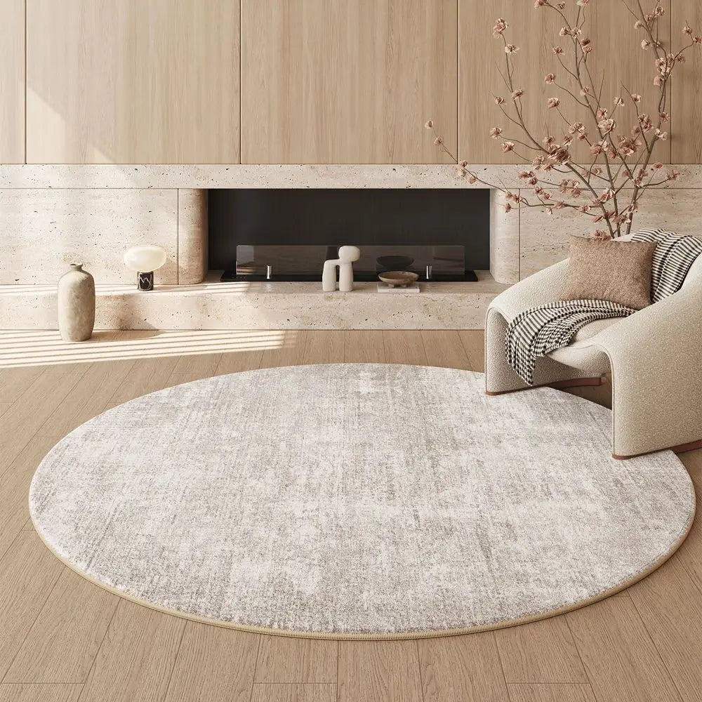 tapis rond polyester imperméable rayures concentriques moderne fond antidérapant facile nettoyage intérieur salon chambre