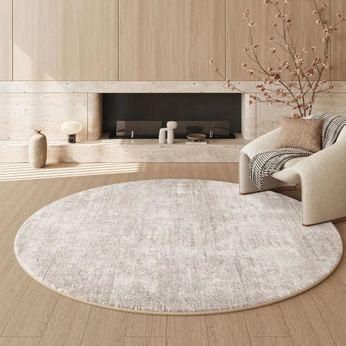 tapis rond polyester imperméable rayures concentriques moderne fond antidérapant facile nettoyage intérieur salon chambre