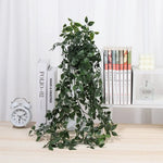 plantes artificielles suspendues arbre vert feuilles uniformes moderne decoration exterieure accrochée pot noir