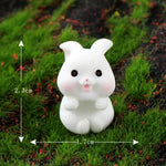 figurines lapins mignons carottes résine blanche décoratives cartoon miniature collectionnement paysagère