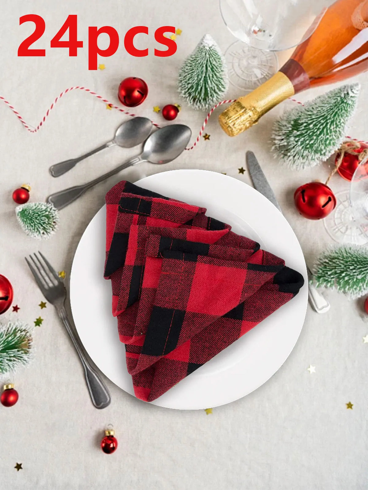 serviettes table rouge blanc carreaux classiques 40x40cm pack pcs dîner maison festive