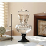 vase transparent gravé rose noir vert violet strié classique moderne table