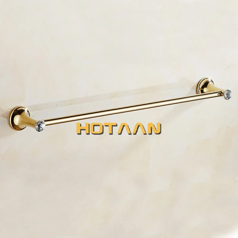 porte serviettes mural acier inoxydable finition or cristal doré classique serviette blanche broderie dorée