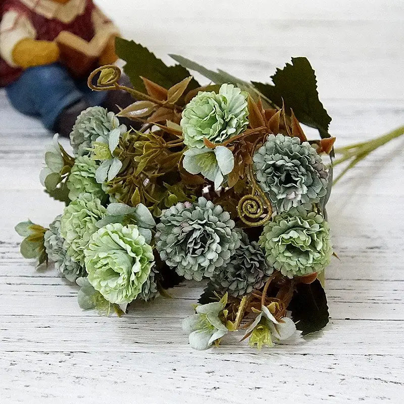 bouquet fleurs artificielles soie mariage décoration maison extérieur blanc rose vert classique