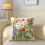 taies d'oreiller brodées motifs floraux coton polyester 45x45cm couleurs variées décoration intérieure coussins décoratifs