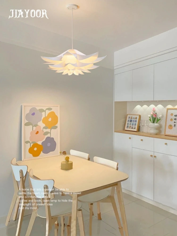 suspension lumineuse moderne blanc forme organique salon restaurant chambre principal