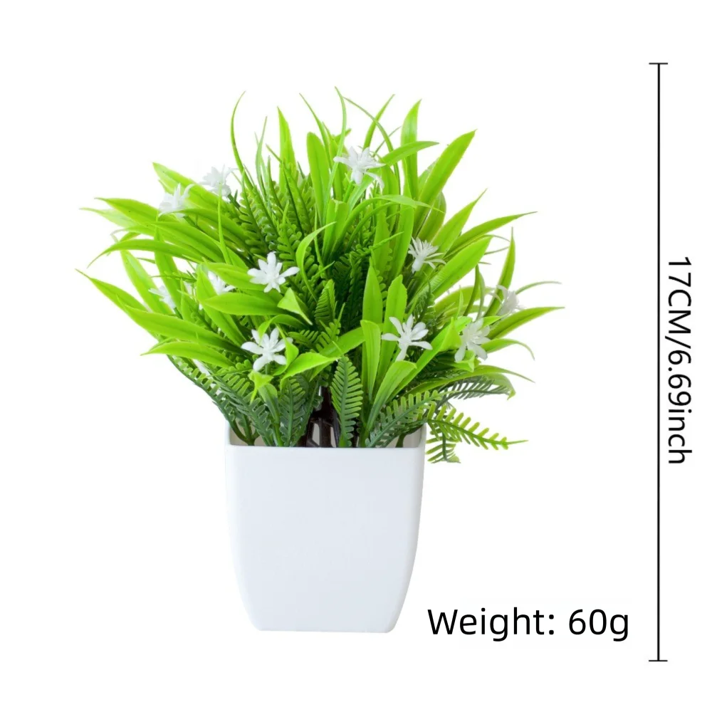 décoration extérieure plante artificielle moderne pot carré blanc branches feuilles vertes fleurs violettes minimalisteextérieur