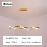 suspension lumineuse moderne blanc doré ondulée clips fixation 2000lm 82000lm 90260v 1015m²