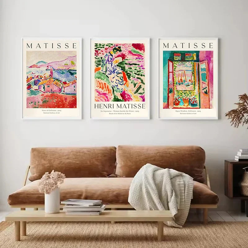 affiches art abstrait multicolore moderne toile impression sans cadre chambre maison decoration