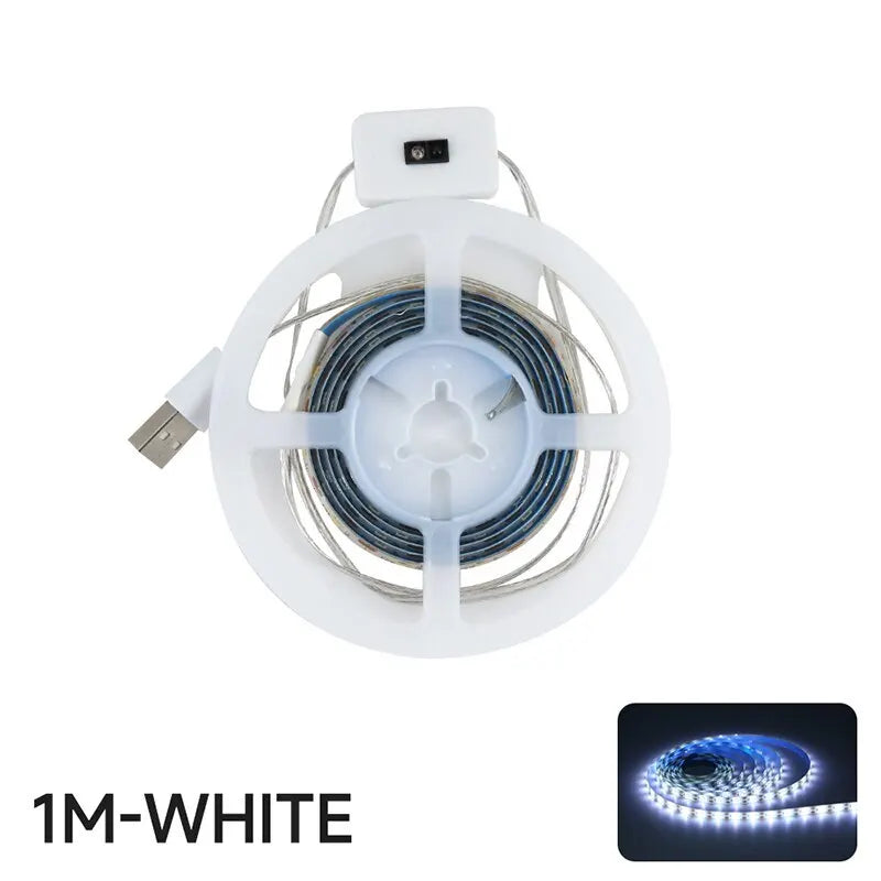 ruban led blanc moderne adhésif 60 led 6000k 5v usb câble 1m