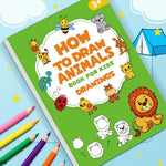 livre coloriage enfants animaux illustrations crayons couleurs éducatif simple enfantin