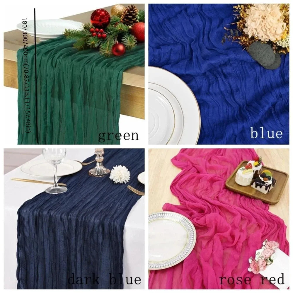 tableau chemin table bleu marine vert foncé rose rouge crepe plissé moderne élégant mariage