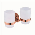 accessoires salle bain rose doré élégants finement sculptés classiques vintage vis fixés