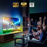 bande lumineuse led multicolore rayures horizontales adhésif moderne télévision 4k hdmi synchronisation écran 40