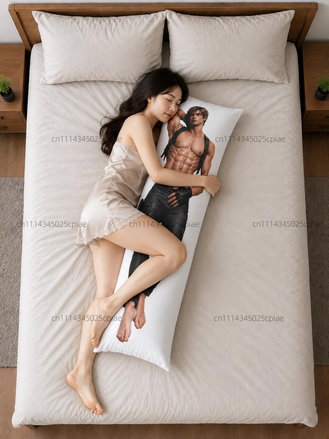 coussin imprimé leon kennedy homme musclé moderne blanc polyester lit douillet 35x100cm