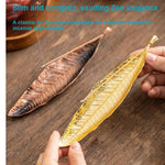 supports encens feuille or nervures réalistes opalescent zen élégants décoratifs bâtons aromathérapie