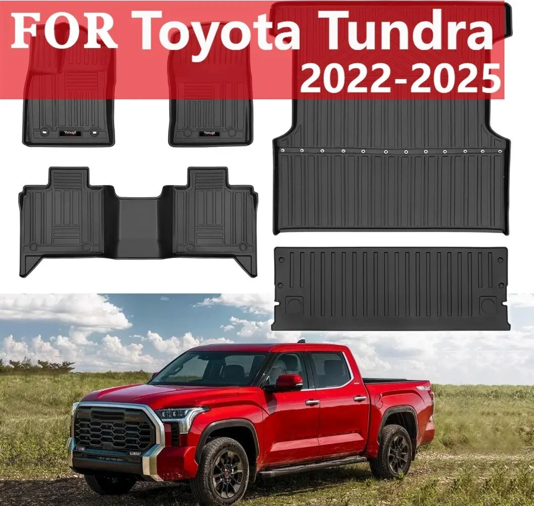 tapis sol noir rayures horizontales adhésif moderne poignées tpe toutes saisons toyota tundra 2022