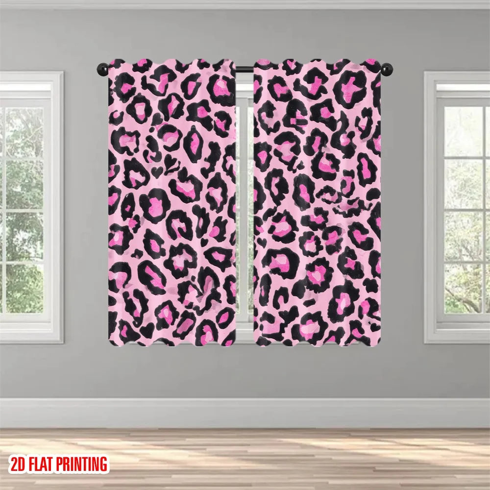 rideaux léopard rose moderne pièces polyester opaques 130x210 75x165 cm