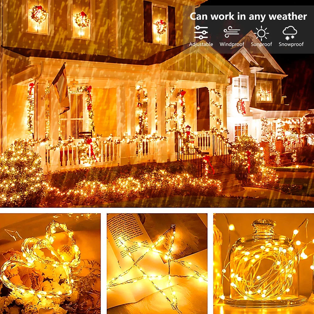 guirlande lumineuse led 10m 20m waterproof adhésive moderne noël décoration intérieure extérieure