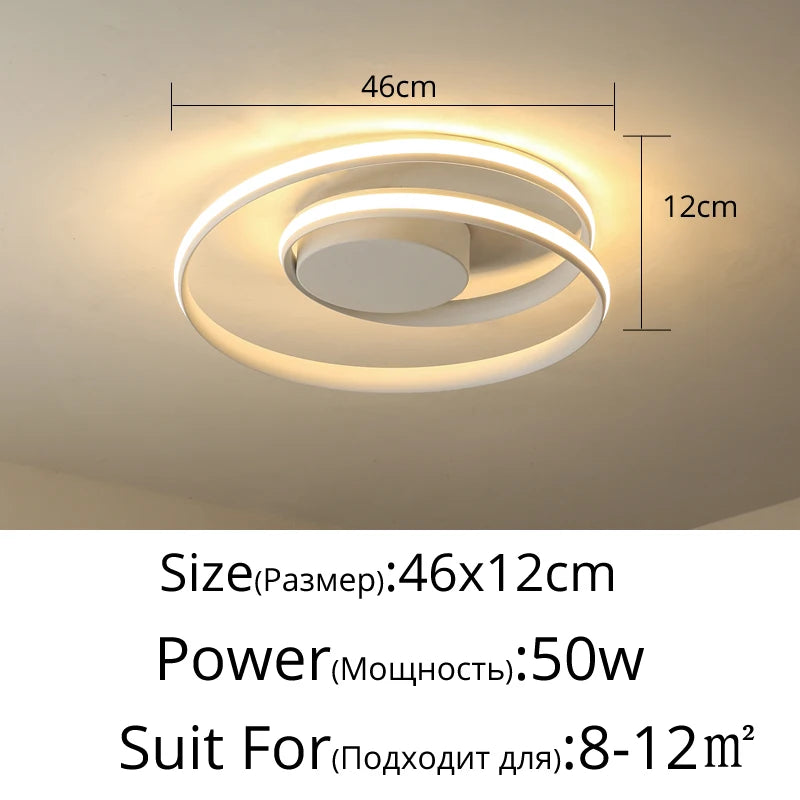 lampe led moderne blanc noir circulaire montage encastré 46x12cm 60x15cm