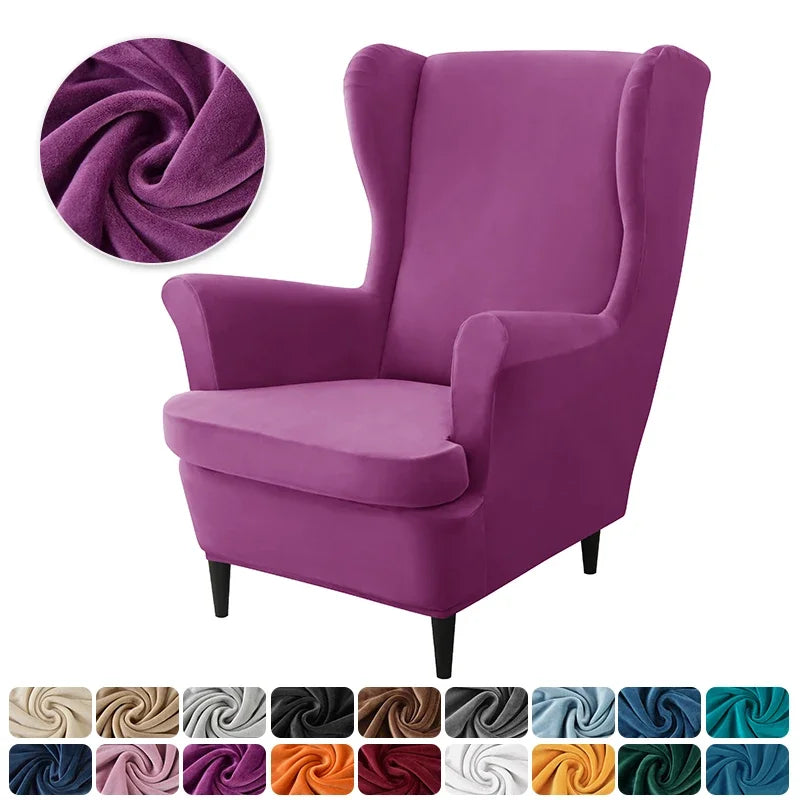 housse fauteuil oreilles velours extensible repose pied salon salon chambre