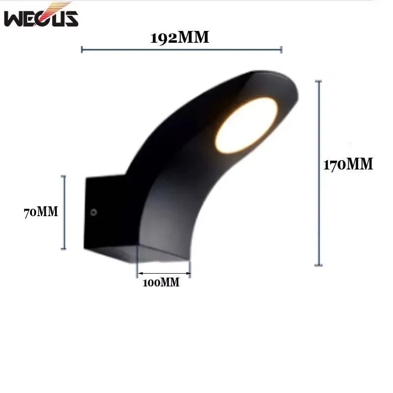 applique murale moderne led noire hydrofuge bouton poussoir 110v 240v
