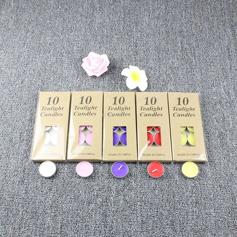 bougies tealight simple vert blanc rouge violet jaune sans parfum longue combustion utilisation maison