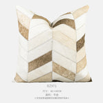 housse coussin carré motif léopard géométrique zigzag texture bouclée moderne polyester