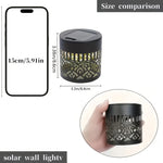 lampe solaire murale moderne ornements floraux adhésif noir doré extérieur décoration jardin patio